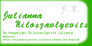 julianna miloszavlyevits business card